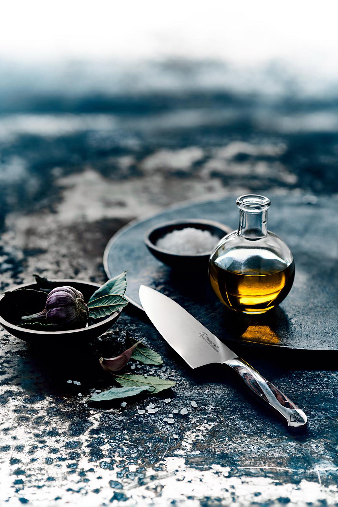 Food photography with a knife